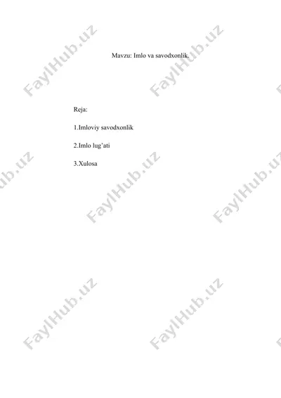 imlo va savodxonlik — DOCX
