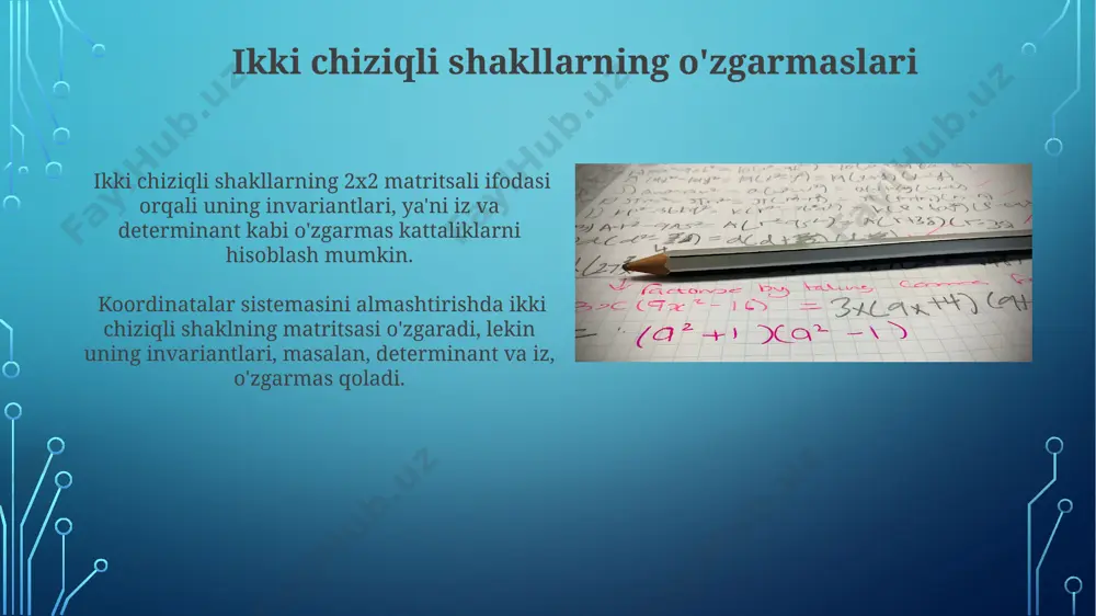 bichiziqli va kvadratik formalar - Page 4