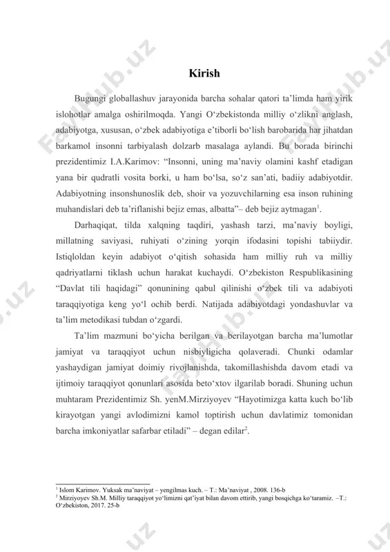 millashib bormog‘i lozim. bu jarayonda esa lug‘atlar alohida o‘rin egallaydi. bizga ma'lumki, jamiyatda sodir bo‘ladigan o‘zgarishlar, islohotlar, yangiliklar bevosita tilda ham o‘z aksini topadi.ayniqsa, o‘zbek tili mustaqillikka erishgandan so‘ng, bizga kirib kelgan so‘zlarning ma'nosini bilish va keng aholi qatlamiga singdirish muhim vazifalardan biri bo‘lib qolmoqda3. globallashuv sharoitida milliy tilimizning sofligini saqlash, uning lug‘at boyligini oshirish, turli sohalarda zamonaviy atamalarning o‘zbekcha muqobilini yaratish, ularning bir xil qo‘llanishini ta'minlash dolzarb vazifa bo‘lib turibdi. shuni alohida ta'kidlab o‘tish lozimki, tilimiz boy o‘tmishga ega. ayniqsa, 3 a.hojiyev, a.nurmonov, s. zaynobiddinov va boshqalar. hozirgi o‘zbek tili faol so‘zlarining izohli lug‘ati. – t.: “sharq”, 2001.-336. tilimizning lug‘at tarkibi juda boy va mahsuldor. lug‘atchilik sohasida amalga oshirilgan ishlarning ham ko‘lami keng. lug‘atchilik tarixiga nazar tashlasak, boshqa tillarning ham taraqqiyotiga salmoqli hissa qo‘shgan qimmatli lug‘atlarimiz mavjud. bugungi kunda xalqaro maydonda obro‘-e’tibori tobora yuksalib borayotgan o‘zbekistonimizni dunyoga tarannum etishda ona tilimiz ham katta hissa qo‘shmoqda. davlat tili masalasi milliy …