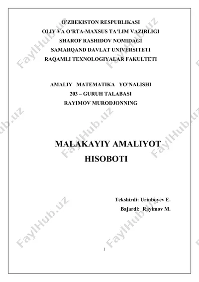 populyatsiya evolyutsiyasi modeli — DOCX