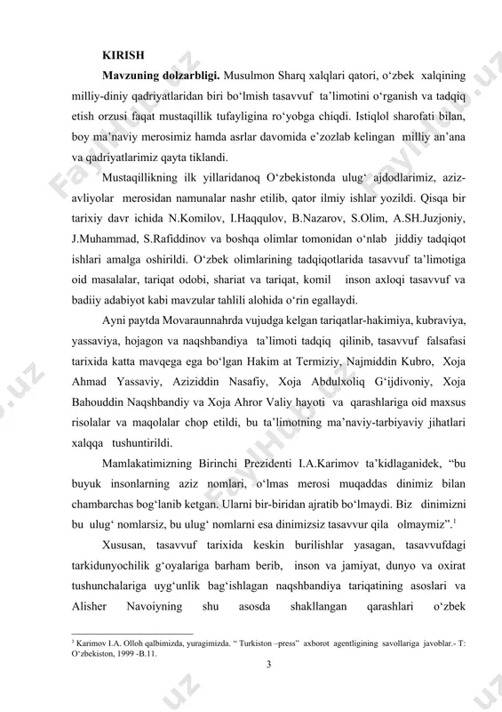 alsafiy, adabiy-badiiy, diniy va ilmiy nazariy merosi yetakchi o‘rin tutadi. muammoning o‘rganilganlik darajasi. jomiy hayoti va ijodi, xususan uning adabiy-badiiy va ilmiy merosi, jomiy va navoiy o‘rtasidagi do‘stlik, ustoz va shogirdlik munosabatlari, jomiyning sharq adabiyoti va falsafiy tafakkurida tutgan mavqei masalasi taniqli sharqshunos, adabiyotshunos, faylasuf va tarixchi olimlar a.masse, e.braun, e.bertels, s.ayniy, u.chittik, a.hayitmetov, j.muhammad, m.hiraviy va boshqalar tomonidan tadqiq etilgan. mоvlono jomiyning yana bir qator tasavvufiy-irfoniy asarlari ham borki, ularni o‘rganmasdan va tadqiq etmasdan turib, tasavvuf falsafasining uzoq yillik tajribalarini o‘rganish va bu haqda mukammal tasavvurga ega bo‘lish mushkul. jomiyning ana shunday asarlari qatorida uning falsafiy-irfoniy sharhlari turkumiga kiradigan “sharhi ruboiyot” (“risolai sharhi ruboiyot”, “sharhi ruboiyot fi isboti vahdat al-vujud”) asarini tilga olish mumkin. “sharhi ruboiyot” birinchi marotaba taniqli rus sharqshunos olimi ye.e. bertels tomonidan tadqiqotga jalb etilgan. ye.e.bertels o‘zining abdurahmon jomiyning “sharhi ruboiyot” asari haqida” nomli maqolasida “haligacha jiddiy e’tibor berilmagan” bu asar xususida qisqacha ma’lumot berib o‘tadi.[footnoteref:2] …