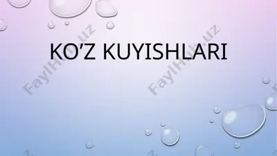 ko’z kuyishlari — PPTX