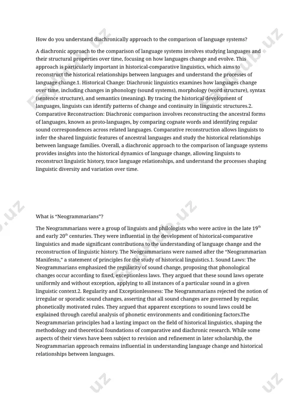 identify similarities and differences in their structural and functional properties. linguists analyze language data, such as phonological inventories, morphological systems, syntactic structures, and semantic features, to uncover patterns and typological characteristics.2. typological surveys: linguists conduct typological surveys to collect data on a wide range of languages from different language families and regions. these surveys involve compiling information on various linguistic features, such as word order, case marking, verb morphology, and other typological parameters, to create typological profiles of languages.3. quantitative typology: this method involves using quantitative analysis techniques to measure and compare linguistic features across languages. linguists use statistical methods to identify correlations, trends, and patterns in large datasets of linguistic data, allowing for more systematic comparisons and generalizations about language typology. these methods of investigation are used in combination to study the structural, functional, and typological properties of languages, uncovering patterns, universals, and variations across diverse linguistic systems. by …