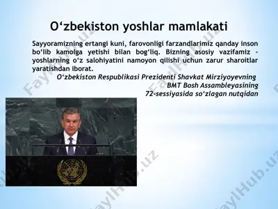 o‘zbekiston yoshlar mamlakati — PPTX