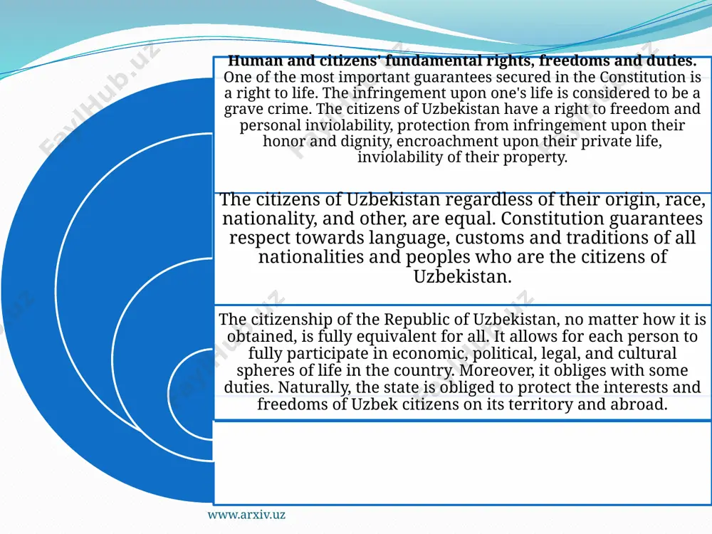 liably guarantee the security of uzbekistan. the president of the republic of uzbekistan is the supreme commander-in chief. the national security council, under the chairmanship of the president, coordinates the work connected with the strengthening of the defense capabilities. in july, 1994 uzbekistan joined nato's program "partnership for peace", directed towards the creation of an extensive system of collective security and stability. www.arxiv.uz www.arxiv.uz image2.jpeg image3.jpeg image4.jpeg image5.jpeg image6.jpeg image7.jpeg image8.jpeg image9.jpeg image10.jpeg image11.jpeg