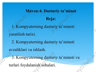 kompyuterning dasturiy ta’minoti — PPTX