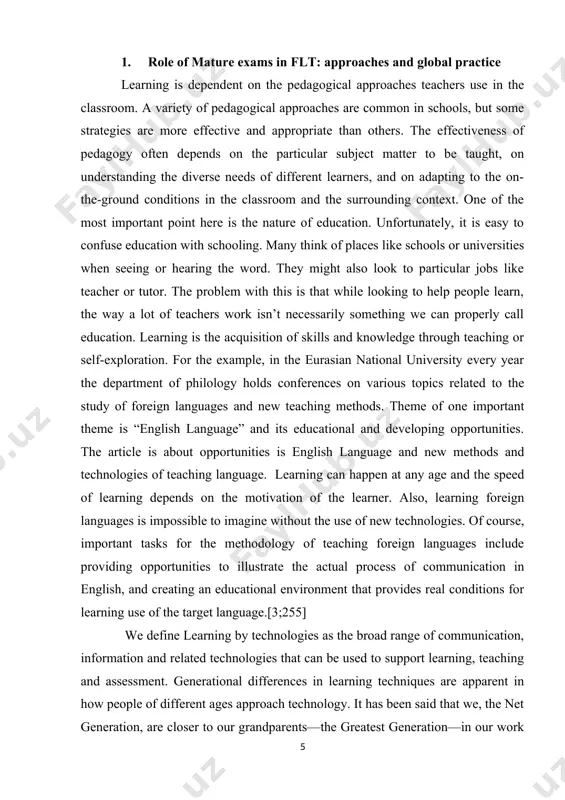 evel, and already sweeping through classroom as, educators and developers create more and more products designed for using technologies to educate students. the interests in employing kinds of technologies stems not only from the unique pedagogical benefits, but also from the basic need to stay in tune with focus and strengths of today’s students. in new schools as nis (nazarbayev intellectual schools) student uses different programs and technologies to improve their knowledge in a particular subject. although technologies like the blackboard and books are now taken for granted and are assumed to be part of every student’s educational experience, these technologies were viewed as radical teaching tools when they were first introduced. over time, a variety of technologies such as film, radio, television, teaching machines, microcomputers and the internet have been introduced to schools, each sparking controversy about its usefulness for schooling and effectiveness as a teaching and learning aid. …