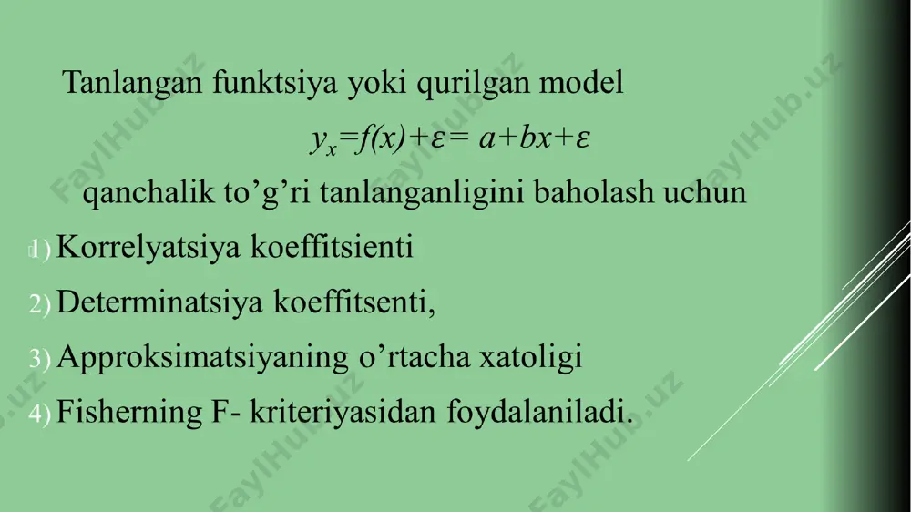 f image26.wmf oleobject15.bin oleobject16.bin image27.wmf oleobject19.bin image30.wmf image31.jpeg image28.wmf image29.wmf image32.wmf oleobject23.bin image33.wmf image34.wmf image35.wmf oleobject25.bin oleobject26.bin 2 xy r r = %. 100 1 1 0 0 × × - - = a å - n i i i i y x b a y n % 100 ˆ 1 1 × - = a å - n i i xi i y y y n 3. n ), 2 ( 1 2 2 ³ - × - = n r r f xy xy haqiqiy jadv f f > haqiqiy 05 , 0 = a 2 2 - = n k jadv f 1 1 = k 3.13 x km = ( ) prognoz 3.130.952.97 x km =×= ( ) prognozprognoz 10.254.692.9724.2.. yabx tisrub =+×=+×= ) xy r b a m m , . ) ( ) 2 /( ) ˆ ( 2 2 å å - - …