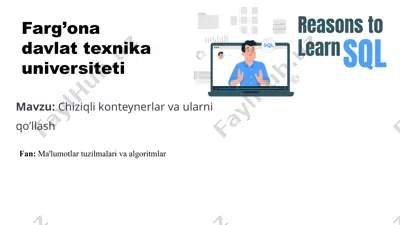 chiziqli konteynerlar va ularni qo’llash — PPTX