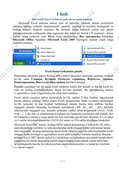 microsoft excel 2007 — DOCX