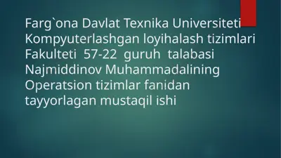 mobil operatsion tizimlar (android, ios, harmonyos) — PPTX