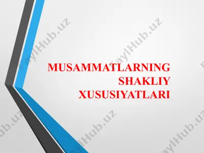 musammatlar haqida umumiy ma’lumot — PPTX