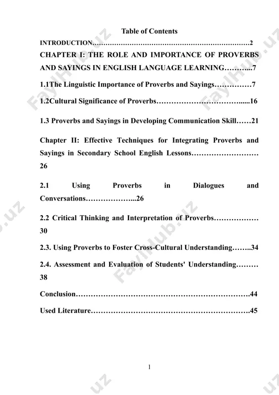 etencies. as secondary school students are in a formative stage of their language learning, introducing proverbs and sayings offers a valuable opportunity to enhance their overall language proficiency and cross-cultural awareness. the relevance of this topic can be discussed in terms of its importance for cultural education, critical thinking, vocabulary development, engagement, and bridging linguistic gaps. cultural significance and global competence in a world that is becoming increasingly interconnected, cultural competence has become a critical skill. proverbs and sayings are an essential part of cultural heritage, often carrying the values, traditions, and history of a community. for students learning english as a second language, understanding the proverbs and sayings of english-speaking cultures offers insight into the mindset and worldviews of those cultures. by introducing these expressions in the classroom, teachers not only teach language, but also open doors to discussions on social values, ethics, and cultural norms. this cultural understanding …