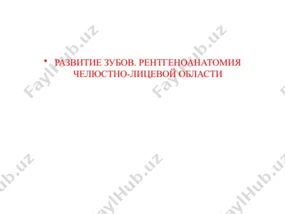 развитие зубов.рентгеноанатомиячелюстно-лицевой области — PPTX