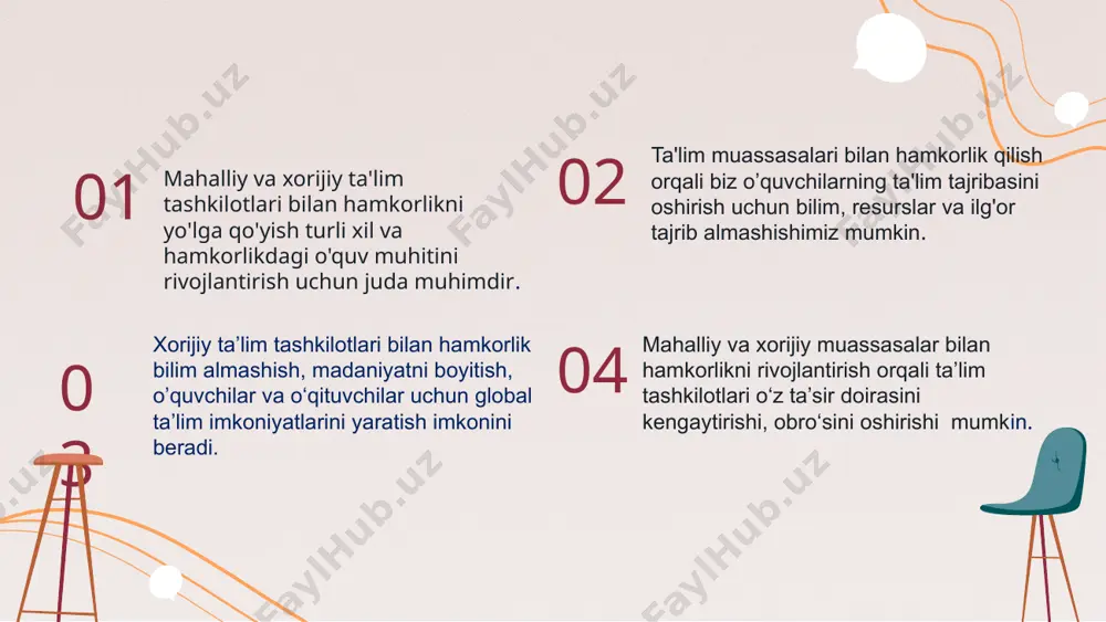 mahalliy va xorijiy ta’lim tashkilotlari bilan hamkorlik ishlarini yo’lga qo’yish - Page 5