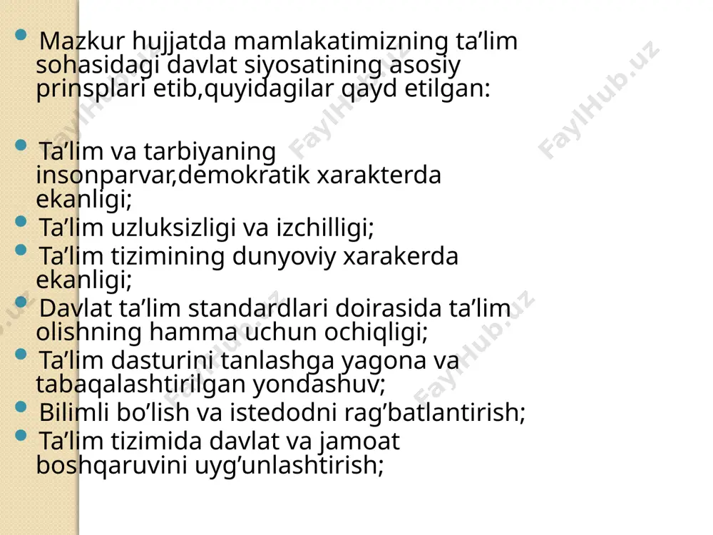 ta'lim to'g'risidagi davlat qonunlari va ko'rsatmalarini o'rganish. - Page 5