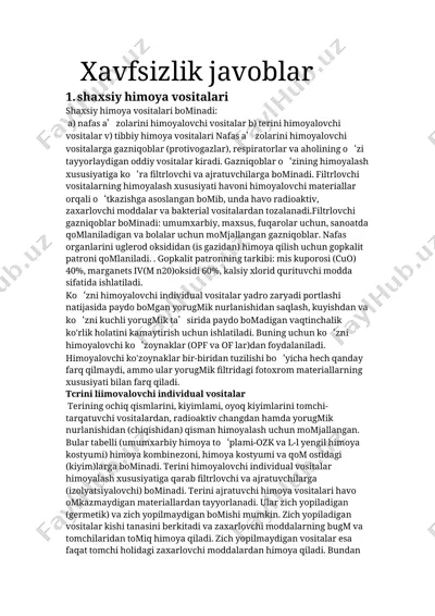 shaxsiy himoya vositalari — DOCX