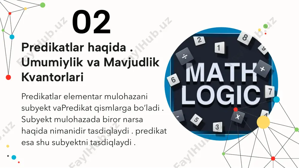 kvantorlar. predikatlar mantig'ining alfaviti - Page 5