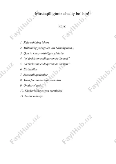 mustaqilligimiz abadiy bo‘lsin! — DOC