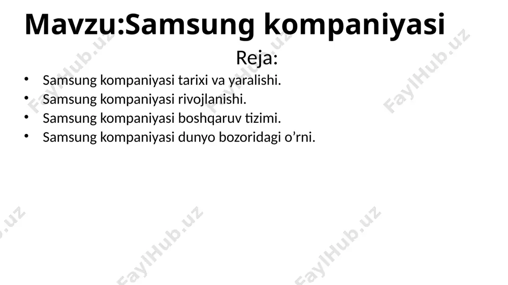 ko’ra 80 ta turli mamlakatlarda, jumladan koreyada 489 000 dan ortiq kishini ish bilan ta’minlaydi. hozirgina samsung group tarkibiga qancha kompaniya va ishchi xodim kirishi haqida ma’lumot berib o‘tdim. bularning barchasi samsung, o‘zi joylashgan janubiy koreya davlati yalpi ichki mahsulotining anchagina qismini tashkil etishini anglatadi, albatta. 2017 yilda cnn nashri samsung group koreya yaimning 15% ulushiga egalik qilishi haqida ma’lumot bergan edi. hozirda esa, koreya fond birjasida samsung group'ning subsidiyalari 20% ulushga ega. bu ulushning katta qismini esa birgina samsung electronics bo‘limi tashkil qiladi. samsung yaratgan ilk elektron qurilma bu 1970-yilgi rangsiz televizor edi. keyingi o‘n yilliklar ichida esa kompaniya sezilarli darajada kengayib, o‘zining 1986-yilgi avtomobilga o‘rnatiluvchi telefoni bilan mobil olamga qadam tashladi. kompaniyaning dastlabki oynai jahon qurilmalarini iste’molchilar iliq kutib oldi, biroq telefon apparati esa tijoriy jihatdan muvaffaqqiyatsiz bo‘ldi. yana bir qiziqarli fakt: samsung kompaniyasining qurilish bo’limi dubaydagi burj xalifa osmono’par binosini qurdi, dunyodagi eng baland bino, 2722 fut. …