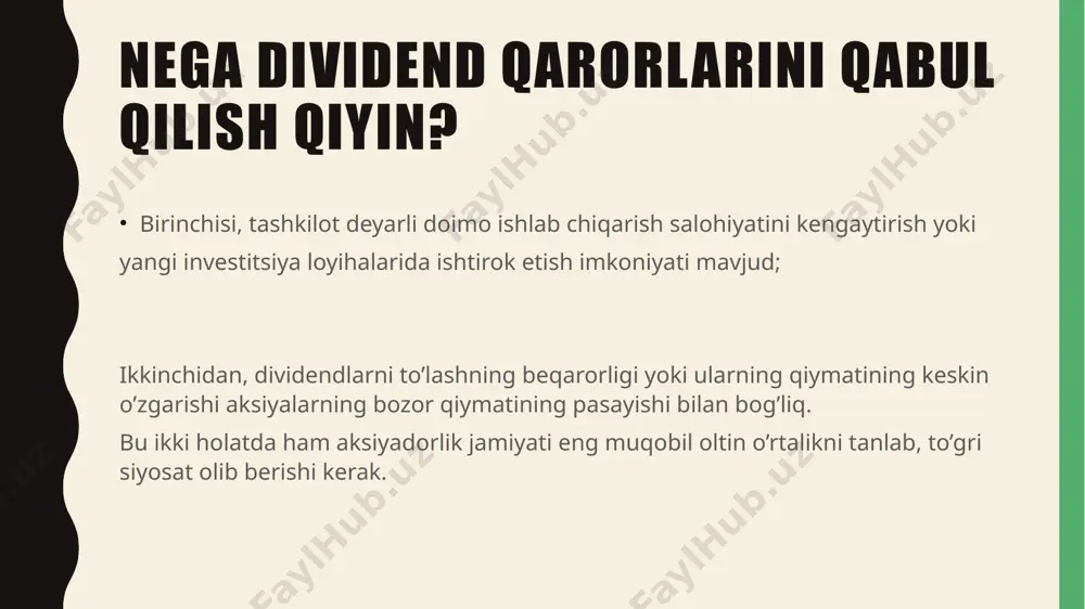 dividendlar to’lash tartibi, shakllari va manbalari - Page 5