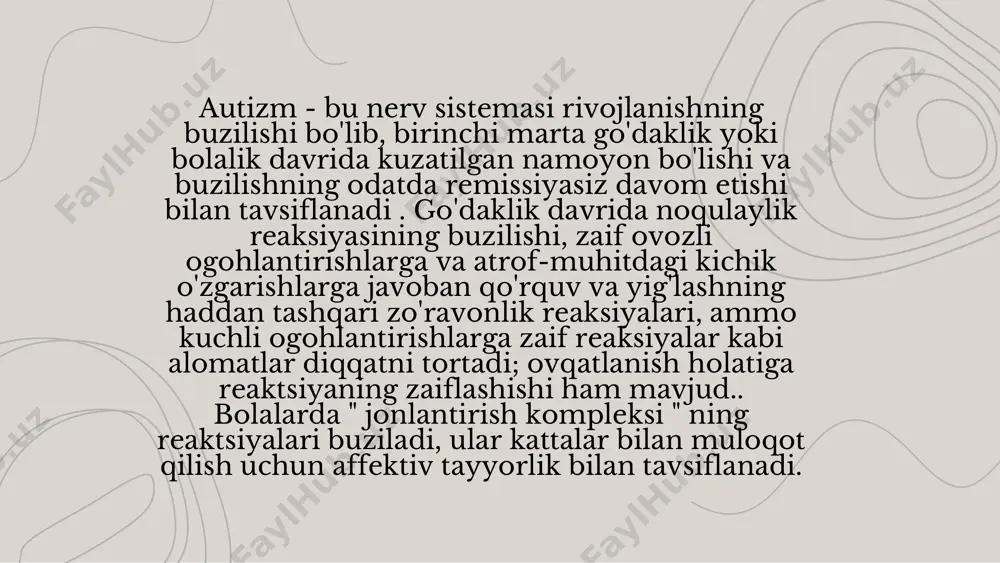 emlashlar bilan bog'laydigan gipoteza uchun ilmiy dalil yo'q . amerika qo'shma shtatlarima'lumotlariga ko'ra, 2011-2012 yillarda maktab o'quvchilarining 2 foizida autizm va autizm spektrining buzilishi rasman tashxis qo'yilgan, bu 2007-yildagi 1,2 foizga nisbatan ancha ko'pdir. 1980-yillardan beri autizm tashxisi qo'yilgan odamlarning soni keskin o'sdi. etiboringiz uchun rahmat