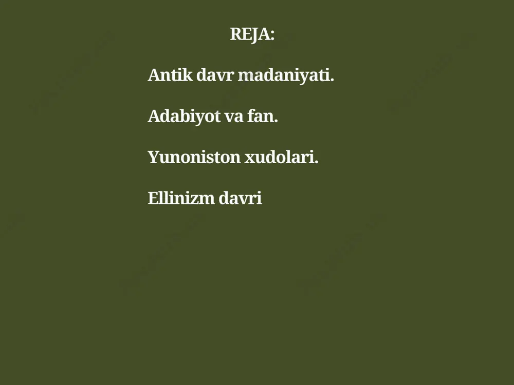 qiqat, go`zallik, mehribonlik kabi kotegoriyalar uyg`unligi bilan belgilangan. ular uchun me`yor tushunchasi muhim ahamiyatga ega edi. shuning uchun yunonlarda mulk erkin kishilar uchun ajralmas atribut bo`lsa, ikkinchi tomondan ochko`zlik, molparastlikni qoralaganlar. insonni tarbiyalash uchun ikki yo`nalish bo`yicha ta`lim tizimi vujudga keltirilgan: a) «gimnastika»; va b) aqliy yo`nalishdagi barcha turlari, chunonchi, tabiiy fanlar, falsafa, notiqlikni o`rganish. ozod yunonlarni bolalarni etti yoshdan boshlab boshlangich maktabga borganlar. badavlat kishilarning bolalari esa 18 yoshgacha gimnaziyalarda o`qishni davom ettirganlar. bolalar maktablarda chiroyli yozishga, aniq va ravon so`zlashga o`rgatilgan. ular gomer, gessiod va boshqa shoirlarning she`rlarini va dostonlarini yod olganlar. yunonlar ashula aytish, raqsga tushish, lira sozini chalishni bilmaydiganlarni o`qimishli deb hisoblamaganlar. bolalar ulg`aya borgan sari yugurish, kurashga tushish, sakrash, disk, nayza otish va qilich chopish bilan shug`ullanganlar. shu tariqa ular vatan himoyachilari sifatida tayyorlangan. ayniqsa, bu sohada sparta maktabi ajralib turgan. har qanday erkin yunon polis (shahar) davlatning eng oliy ehson deb qabul qilingan va …