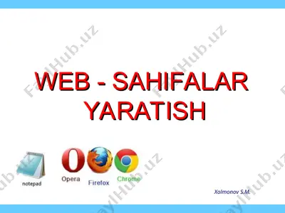 web - sahifalar yaratish — PPT