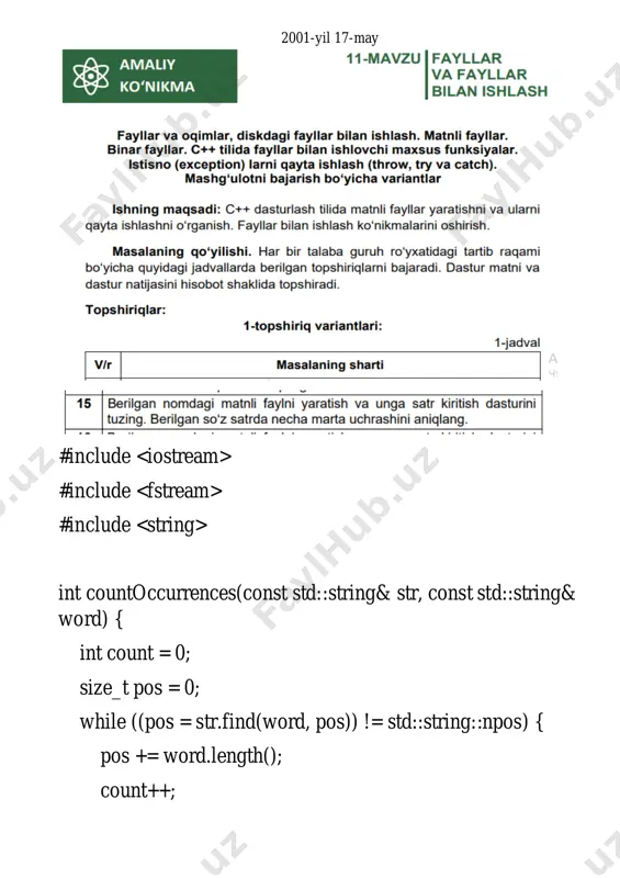 c++ dasturlash tilida matnli fayllar yaratish dasturi - Page 2