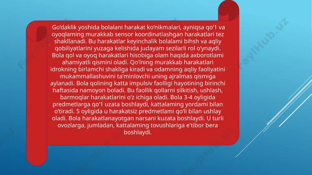 mas, balki qarama-qarshilik bilan davom etadigan, ichki aniqlangan, maqsadli jarayon deb hisobladi. shuning uchun u o'tish davri yoki tanqidiy davrlarga e'tibor qaratadi, bunda qisqa vaqt ichida bolada boshqalar uchun sezilarli bo'lgan bunday o'zgarishlar sodir bo'ladi. vygotskiyning fikricha, inqiroz yoki tanqidiy davr - bu sifat jihatidan ijobiy o'zgarishlar davri bo'lib, uning natijasi shaxsning yangi, yuqori rivojlanish bosqichiga o'tishidir. inqirozning mazmuni rivojlanishning mavjud ijtimoiy holatining yemirilishi va yangisining paydo bo'lishidir. vygotskiyning fikricha, inqiroz davrlarining asosiy xususiyatlari quyidagilardan iborat: qisqa vaqt ichida keskin o'zgarishlarning mavjudligi; inqiroz chegaralarining noaniqligi, ya'ni uning boshlanish va tugash momentlarini aniqlashning qiyinligi; boshqalar bilan to'qnashuvlar va bolani qiyin tarbiyalash, uning pedagogik ta'sir tizimidan chiqib ketishi; l.s.vigotskiyning fikricha, tanqidiy yoshdagi rivojlanishning eng muhim mazmuni neoplazmalarning paydo bo'lishidir.ularning turg'un yoshdagi neoplazmalardan asosiy farqi shundaki, ular tanqidiy davrda paydo bo'lgan shaklda saqlanib qolmaydi va kiritilmaydi. kelajakdagi shaxsning umumiy tuzilishidagi zaruriy komponent sifatida. yosh inqirozlari insonga butun umri davomida hamroh bo'ladi.yosh inqirozlari tabiiy …