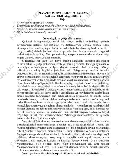 qadimgi mesopotamiya — DOCX