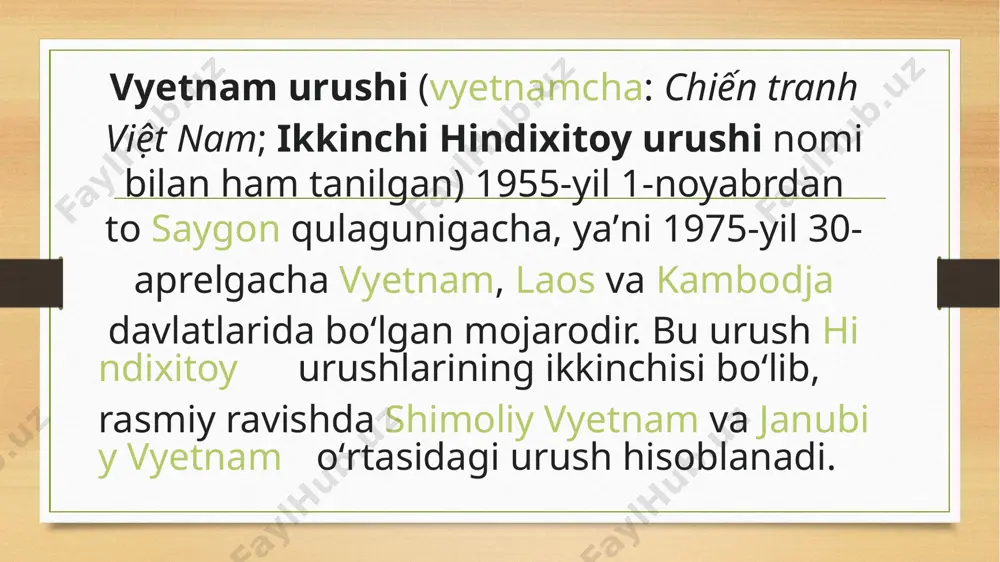 . uchirish qat'iy nazorat ostida edi. bu aqsh va vetnam respublikasining 1969-1971 yillardagi tinchlantirish harakatlari samarali bo'lganligini ko'rsatadi. armiyaning hujumkor jangi diagrammasi vetnam xalqi shimoliy vetnam janubiy vetnam 1973-1975 yillarda sovet ittifoqi va xitoyning ozodlik armiyasiga yordami sezilarli darajada kamaydi, yordam 1969-72 yillarda yiliga 171,166 tonnadan 1973-75 yillarda taxminan 16,415 tonnaga kamaydi. harbiy raqamlar ozodlik ham vetnam respublikasi armiyasiga nisbatan ancha past (920 000 kishiga nisbatan 219 000 kishi). biroq, parij kelishuvi bilan aqshning xo chi min iziga hujum qilishiga, shuningdek, janubiy vetnamozodlik armiyasining havo hujumidan mudofaa tiziminimuvaffaqiyatlijoylashtirishiga yo'l qo'ymang. va bu erda chalg'itish sifatida dushman havo kuchlarining jangovarsamaradorligi butunlay kamaydi bu vaqtda shimoldan janubga tayanch yoʻli butunlay ochiq edi kechayu kunduz. xo chi min trassa tizimi ham kengaytirildi, ammo janubiy vetnam ozodlik armiyasining jihozlari miqdori hali ham past. vetnam respublikasi armiyasidan ancha yaxshi, ayniqsa ozodlik armiyasi hali ham havo kuchlariga ega emas, shuning uchun havo ustunligi halihamtegishli. vetnam respublikasi …