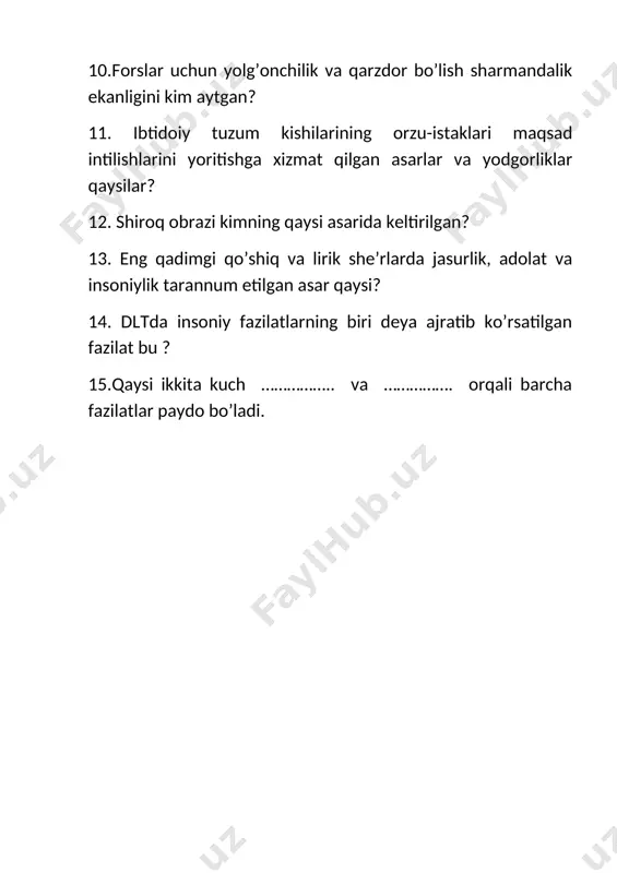 pedagogika tarixi bo'yicha savollar va javoblar - Page 2