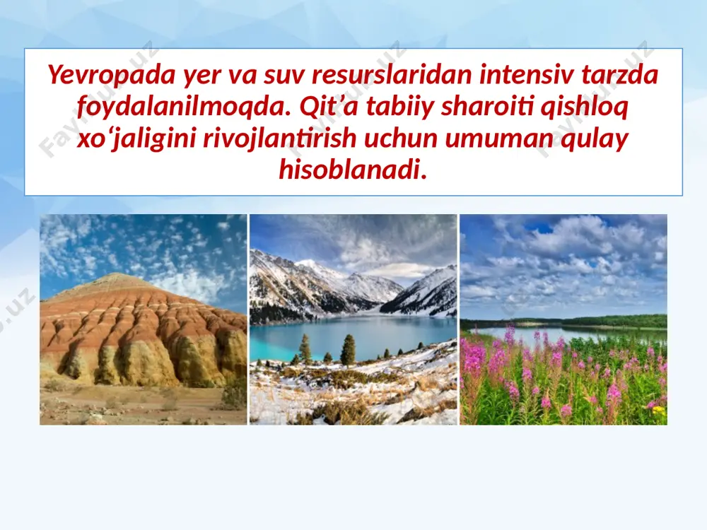 yevropa mamlakatlarining tabiiy resurslari . 9 - sinf - Page 4