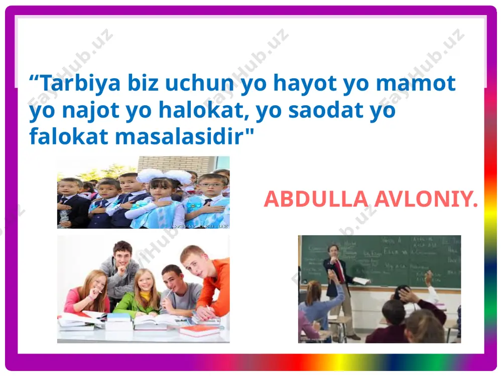 ‘g‘ri kelmasligi. tarbiyachi mahoratining tuzilishi. tarbiyachi u yoki bu tadbirni o‘tkazish uchun har xil usullardan foydalanadi: ba’zilari buyurib, ba’zilari iltimos qilib, ba’zilari o‘zlarining ibrati orqali u yoki bu tadbirni bajarishga erishadi. ko‘proq uch xil yondashuv bor. 1. komanda berish holati: bu tasodifiy hollarda buyruq tarzida amaliyotda komanda berish kamdan-kam holda qo‘llaniladi va bu tasodifiy hollarda yuz beradi. 2. kirishib, qo‘shilib ketish holati: bolalar bilishdan avval taqlid qilish orqali o‘rganishlarini hisobga olgan holda tarbiyachi shaxsiy ibrat ko‘rsatadi. ishga sadoqati, e’tiqodi, hech qanday manfaatsiz jamiyatga foyda keltirishni o‘ylab o‘z orqasidan boshqalarni ham ergashtiradi. shuningdek, tarbiyachi hamma qatori maktab faoliyatiga - o‘quv, sport, mehnat, sayohat ishlariga ham kirishib ketish ko‘nikmasiga ega bo‘lishi kerak. 3. betaraf bo‘lish holati: tarbiyachining hech nimaga aralash-masligi. uning ma’nosi bolalar faoliyatiga aralashmaslik, chekkada kuzatuvchi sifatida turish. texnologik va munosabatlar tizimchalari tarbiyachi mahorati tizimida yaxshi o‘zlashtirilishi mumkin. ajoyib yo‘l va usullar ortida yetakchi g‘oya bo‘lmasa, yuqori natijaga erishib bo‘lmaydi. pedagog …