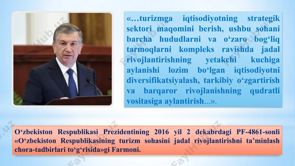 tlarini kursatuvchi korxona hisoblanadi. mehmondo‘stlik – bu taraqqiyotning tushunchalaridan biri bo‘lib, vaqt va rivojlanish tufayli u millionlab tajribali xodimlar faoliyat ko‘rsatib, turistlar (xizmat iste’molchilari) uchun yanada sifatli xizmatlarni taklif etuvchi qudratli industriyaga aylandi. mehmondo‘stlik industriyasi kishilarning turli faoliyat sohalarini – turizm, dam olish, ko‘ngilchog‘lik, mehmonxona va restoran biznesini, umumiy ovqatlanishni hamda ekskursiya faoliyatini, turli ilmiy konferensiyalar o‘tkazishni va ko‘rgazmalar tashkil etishni o‘z ichiga oladi. shunday qilib, mehmondo‘stlik industriyasi – bu turistlarning istalgan xohish va istaklarini qondiruvchi xodimlar faoliyatining kompleks sohasidir. turli xorijiy mutaxassislar “mehmondo‘stlik industriyasini” turlicha talqin qiladilar. masalan, l. vagenning fikriga ko‘ra mehmondo‘stlik industriyasi – bu turistlarni joylashtirish uchun javob beruvchi, hamda alkogol ichimliklar sotishga, turar joy va oziq-ovqatlar taqdim etishga, hamda ko‘ngilochar tadbirlarni tashkil etishga yo‘naltirilgan faoliyat sohasidir. dj. r. uokera fikriga ko‘ra, mehmondo‘stlik industriyasi turizmni, mehmonxona va restoran biznesini, umumiy ovqatlanishni, dam olish va ko‘ngilocharlikni, konferensiyalar va yig‘ilishlar tashkil etishni birlashtiradi. n. uebsterning izohli lug‘atida mehmondo‘stlik industriyasi- …