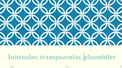 initronlar, transpozonlar, plazmidlar — PPTX