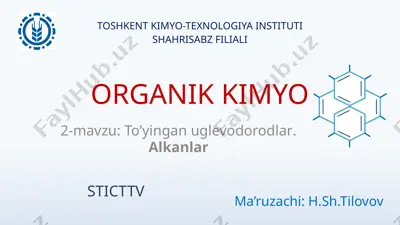 organik kimyo — PPTX