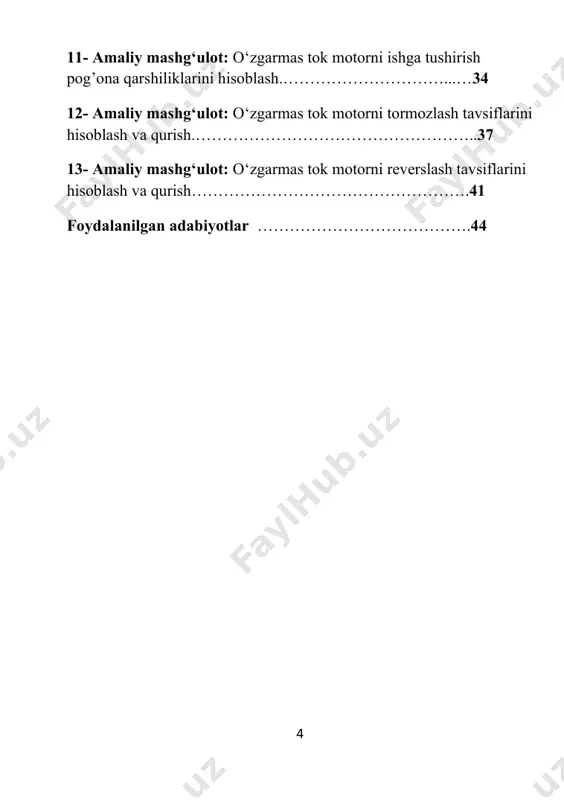 el o’qiga keltirishni yukni ko’tarish uchun bajaring. hisoblashlarni quyidagi boshlangich ma’lumotlar bo’yicha olib boring: · dvigatelni inertsiya momenti: jd = 0,1 kg·m2; · mufti(3) va tishli g’ildirak(5)larning inertsiya momentlari: j1 = 0,02 kg·m2; · mufti(7), tishli g’ildirak(6) va braban(8)larning inertsiya momentlari: j2 = 2 kg·m2; · massa: m = 1000 kg; · baraban radiusi: rb = 1,15 m; · 5 va 6 g’ildiraklarning tishlari soni: z1 = 14, z2 = 86; · reduktorni f.i.k. : ηr = 0,97; · brabanni f.i.k. : ηb = 0,96; · g = 9.81 m/s2. uslubiy ko’rsatmalar: hisoblashlarda quyidagi ifodalardan foydalaning i = z2 / z1; 𝜌 = 𝜈/ω; j = jd + j1 + j2/i2 + m𝜌2; mc = (mg𝜌)/ηrηb. v. vazifa: barcha hisoblashlarni bajaring, yruitmani keltirilgan sxemasini chizing va ish yuzasidan hisobat yozing. vi. xulosa: xulosada amaliy ishni bajarish davomida qanday yangi ma’lumotlar olganinggizni, nimalarni o’rganganinggizni, qanday amaliy ko’nikmalar olganinggizni yozing. amaliy ish …