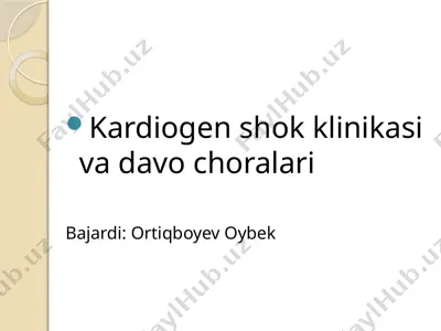 kardiogen shok klinikasi va davo choralari — PPTX