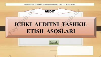 ichki auditni tashkil etish asoslari — PPTX