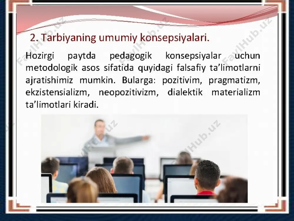 tarbiyajarayoning mohiyati, mazmuni, tarbiyat amoyillari va metodlari - Page 4
