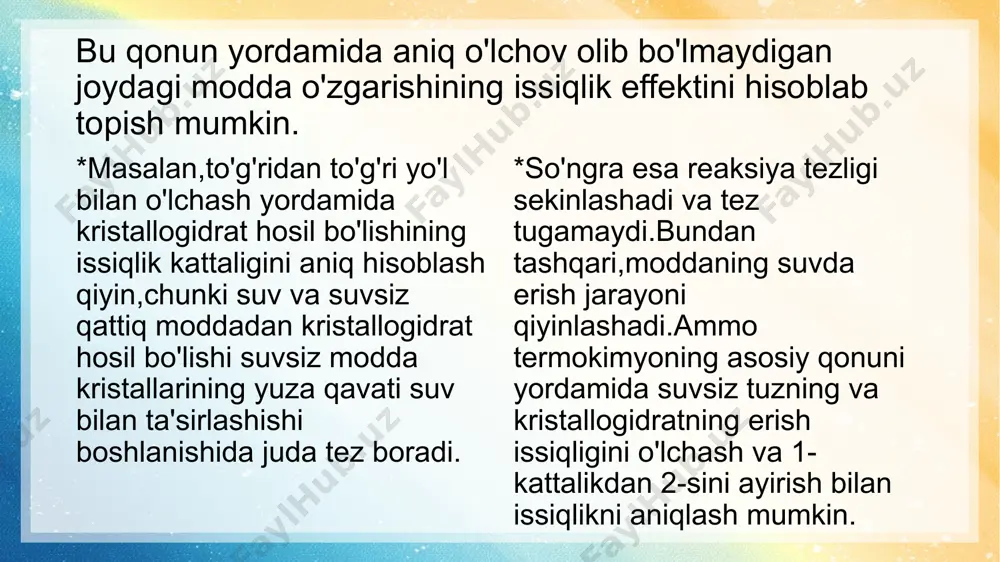 tuzlarning erish issiqligini aniqlash va kalorimetriya - Page 4