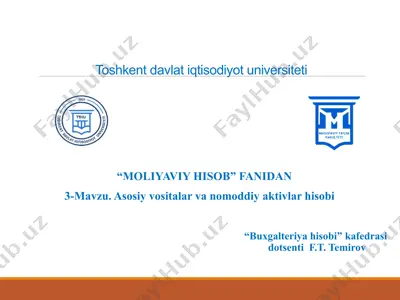 asosiy vositalar va nomoddiy aktivlar hisobi — PPTX