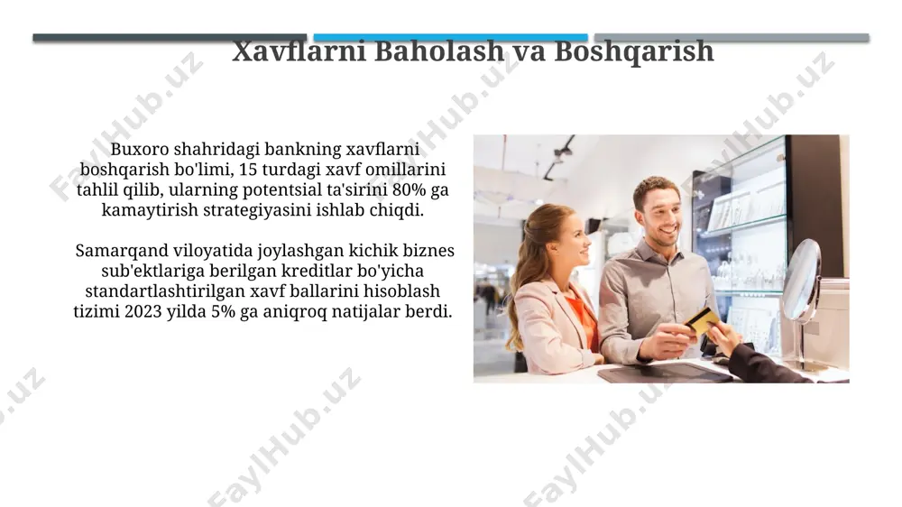 chik biznes sub'ektlarining 30% dan ortig'i elektron hisob-kitoblarni amalga oshirib, operatsiyalar tezligini 2 barobarga oshirdi. e'tiboringiz uchun rahmat @taqdimot_robot image1.jpg image2.jpg image3.jpg image4.jpg image5.jpg image6.jpg image7.jpg image8.jpg image9.jpg