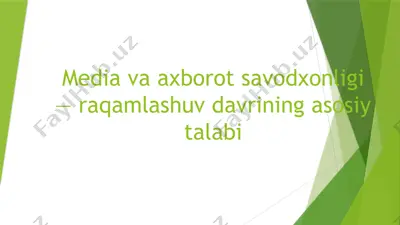 media va axborot savodxonligi — PPTX