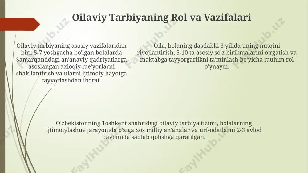 lik 15% ga o'quvchilarning o'ziga bo'lgan ishonchini oshirgan. hulosalar va takliflar тошкент шаҳридаги 15-мактабда ўтказилган сўровнома натижаларига кўра, ота-оналарнинг 70% мактаб билан мунтазам алоқада бўлишни, маҳалланинг 30% иштирокини таъминлашни исташган. фарғона водийсидаги тажриба лойиҳаси кўрсатишича, оила, маҳалла ва мактабнинг бирлаштирилган ҳаракатлари туфайли, 1000 нафар ўқувчининг 85%ининг ўқишига бўлган қизиқиши ортган. самарқанд вилоятидаги мактабларнинг 60%ида "оила-мактаб-маҳалла" уч томонлама ҳамкорлик дастурлари жорий этилган бўлиб, ўқувчиларнинг ўзларини ижтимоий муҳитга мослашуви 25%га ошган. o'zaro hamkorlikning hususiyatlari samarqand viloyatida 2022-yilda o‘tkazilgan tadqiqotlar 300 dan ortiq oila, mahalla va ta’lim muassasalarining o‘zaro hamkorligini kuchaytirishda axborot-kommunikatsiya texnologiyalaridan foydalanish samaradorligini ko'rsatdi. toshkent shahridagi 5 ta maktabda amalga oshirilgan loyiha, ota-onalar, mahalla faollari va o‘qituvchilar o‘rtasida 70% dan ortiq ishonchli munosabatlar o‘rnatilishini va o‘quvchilarning akademik ko‘rsatkichlarining 15% ga oshishini ta’minladi. toshkent shahridagi 5 ta maktabda amalga oshirilgan loyiha, ota-onalar, mahalla faollari va o‘qituvchilar o‘rtasida 70% dan ortiq ishonchli munosabatlar o‘rnatilishini va o‘quvchilarning akademik ko‘rsatkichlarining 15% ga oshishini ta’minladi. oila, …