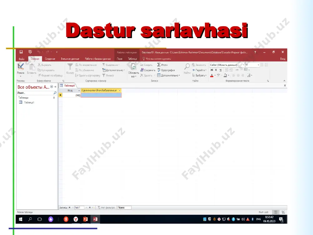 ms access ma’lumotlar bazasi - Page 4