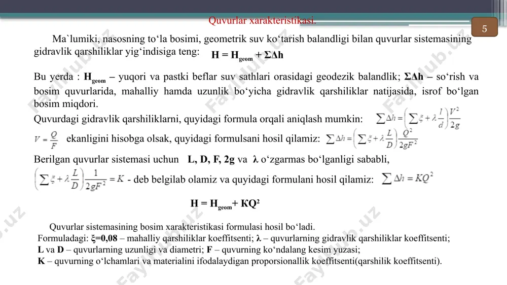 quvurlar xarakteristikasini qurish va ishchi nuqtani aniqlash - Page 5