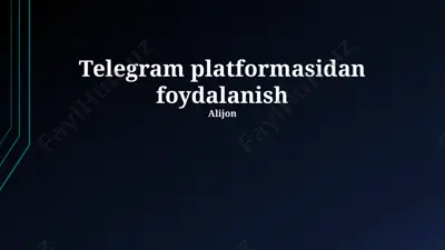 telegram platformasidan foydalanish — PPTX